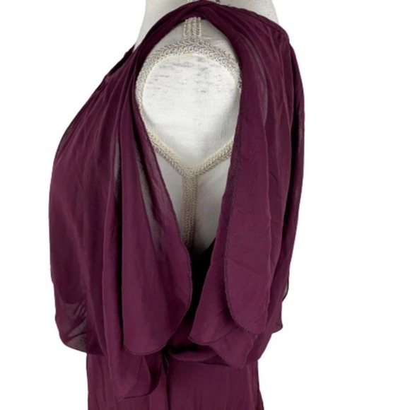 Forever21 Burgundy Empire Waist Flutter Mini Dress - Picture 4 of 12